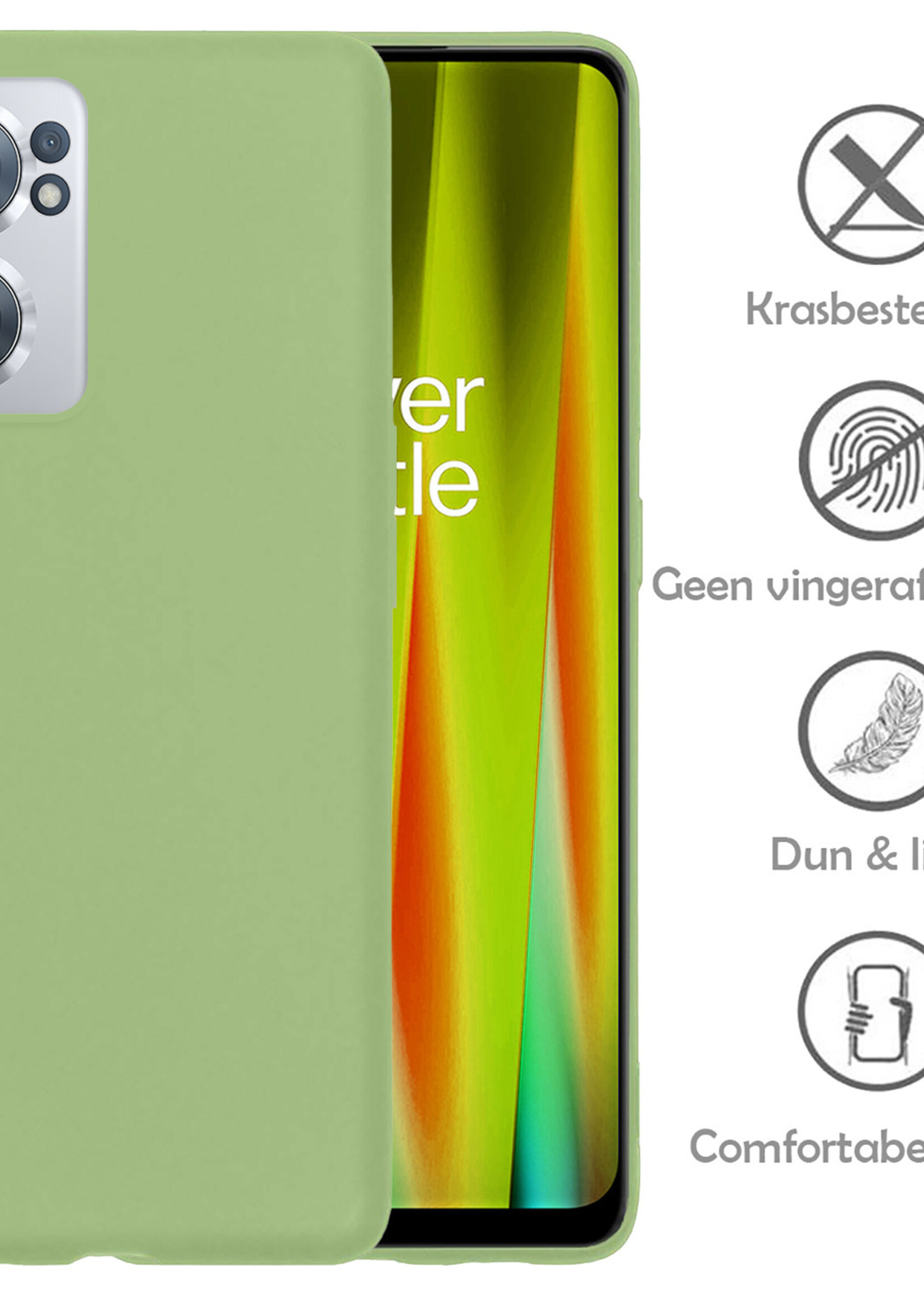 LUQ Hoesje Geschikt voor OnePlus Nord CE 2 Hoesje Siliconen Case Met Screenprotector - Hoes Geschikt voor OnePlus Nord CE 2 Hoes Siliconen - Groen