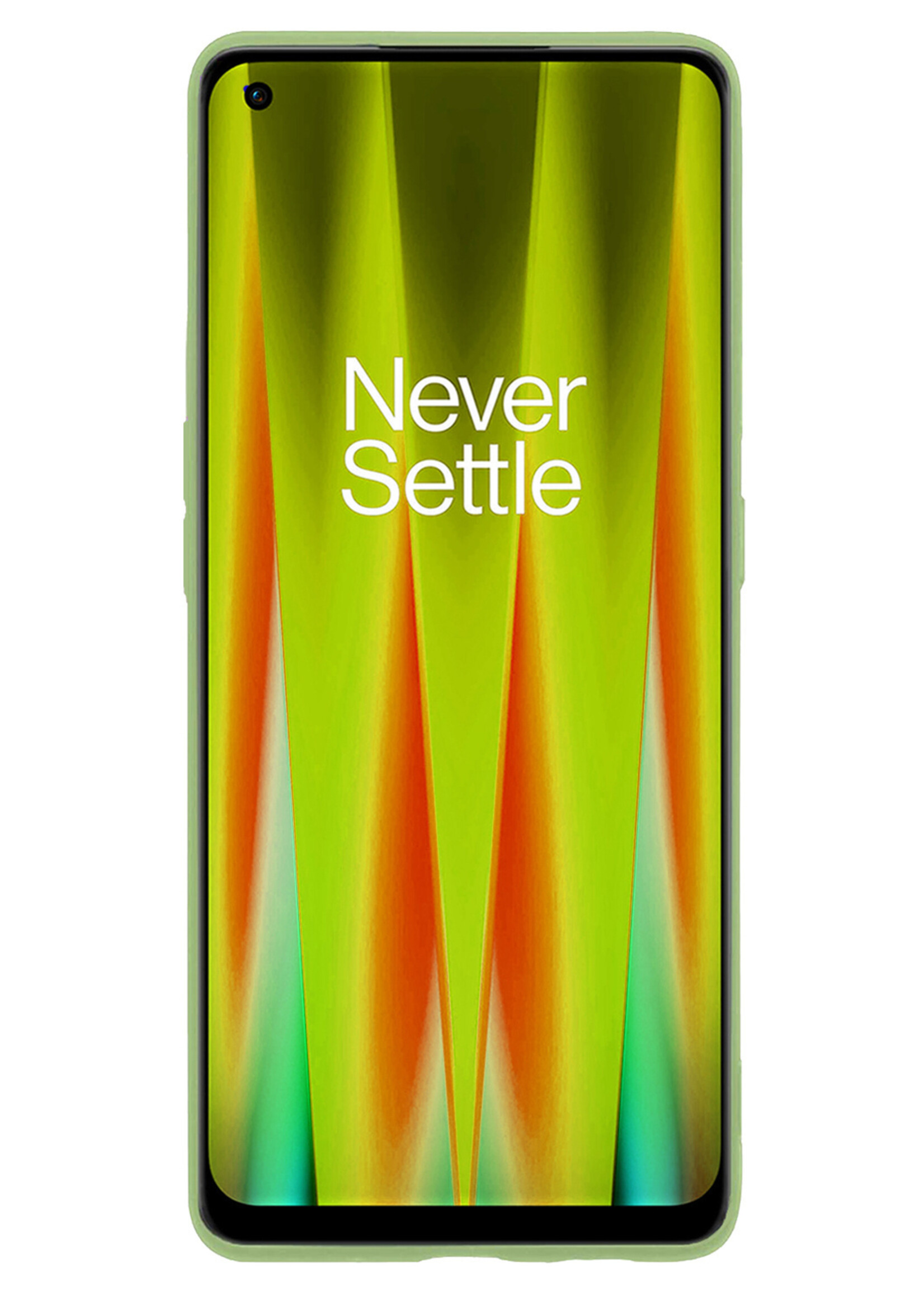 LUQ Hoesje Geschikt voor OnePlus Nord CE 2 Hoesje Siliconen Case Met Screenprotector - Hoes Geschikt voor OnePlus Nord CE 2 Hoes Siliconen - Groen