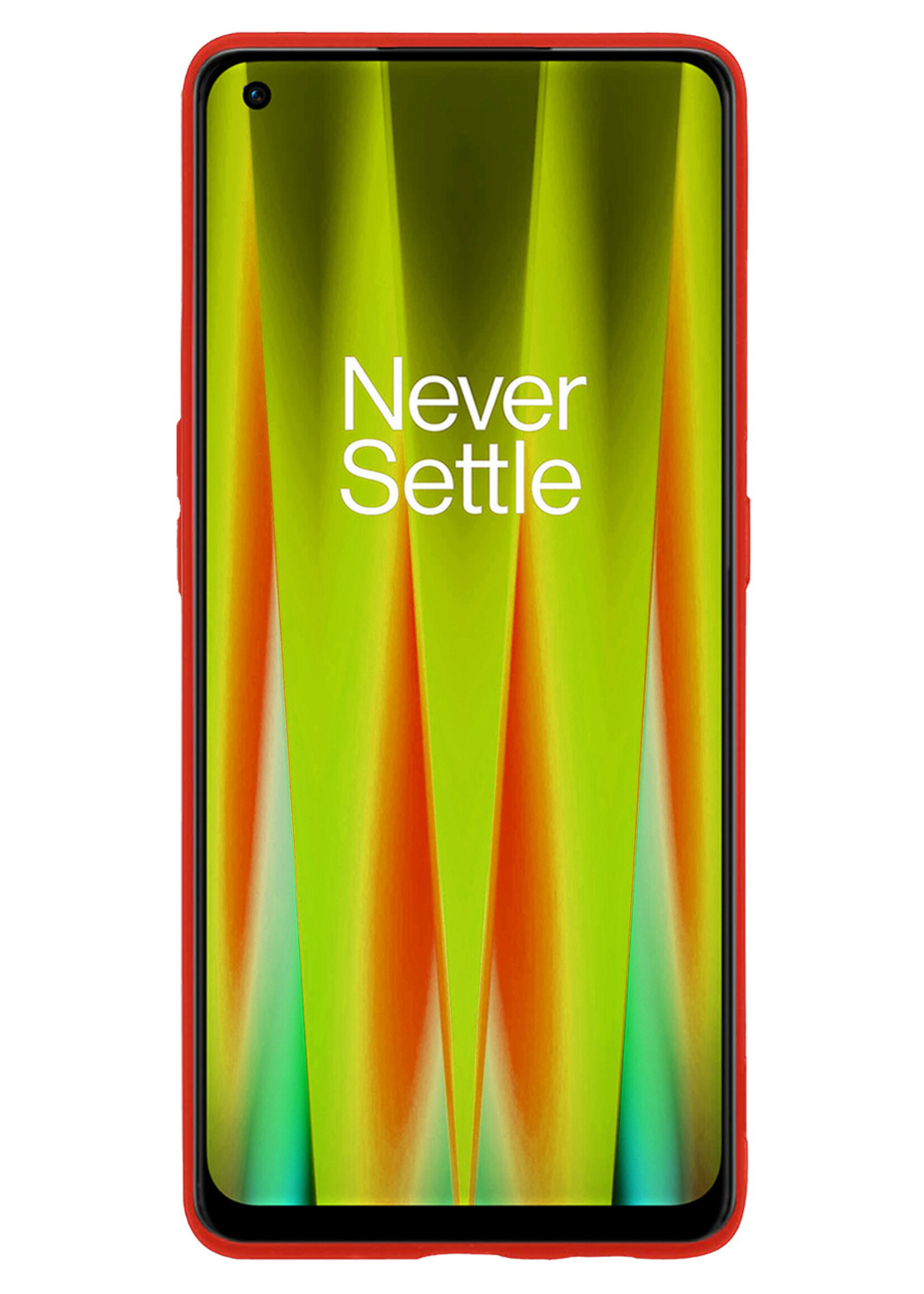 LUQ Hoesje Geschikt voor OnePlus Nord CE 2 Hoesje Siliconen Case Met Screenprotector - Hoes Geschikt voor OnePlus Nord CE 2 Hoes Siliconen - Rood
