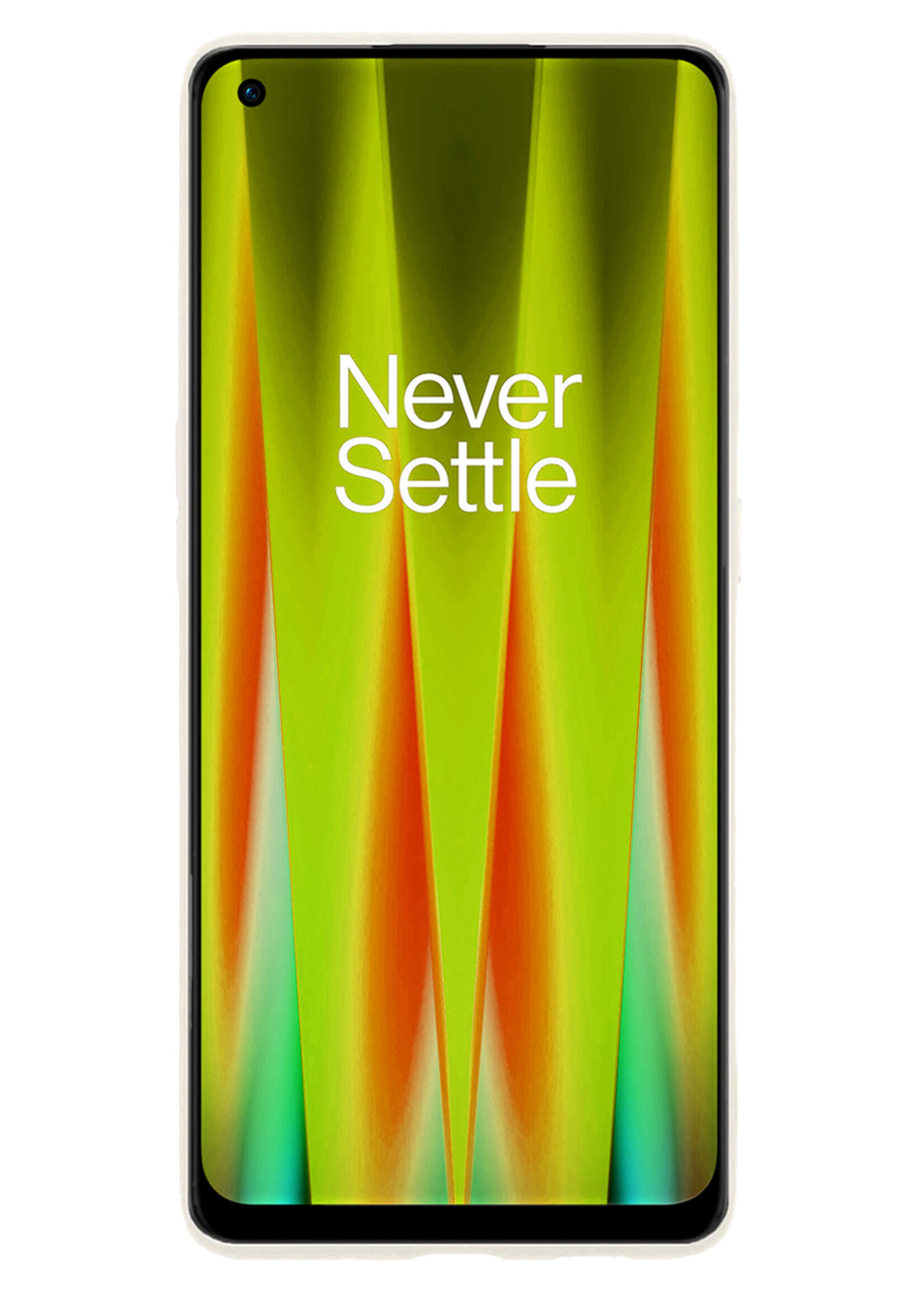 LUQ OnePlus Nord CE 2 Hoesje Cover Siliconen Back Case Met Screenprotector - OnePlus Nord CE 2 Hoes - Wit