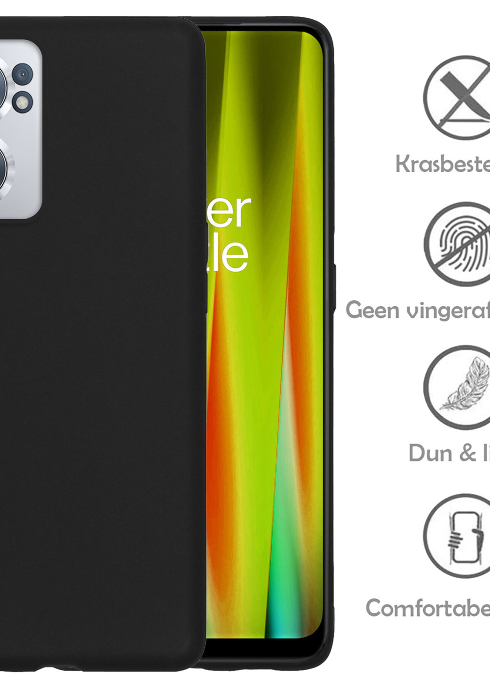 LUQ Hoesje Geschikt voor OnePlus Nord CE 2 Hoesje Siliconen Case Met Screenprotector - Hoes Geschikt voor OnePlus Nord CE 2 Hoes Siliconen - Zwart
