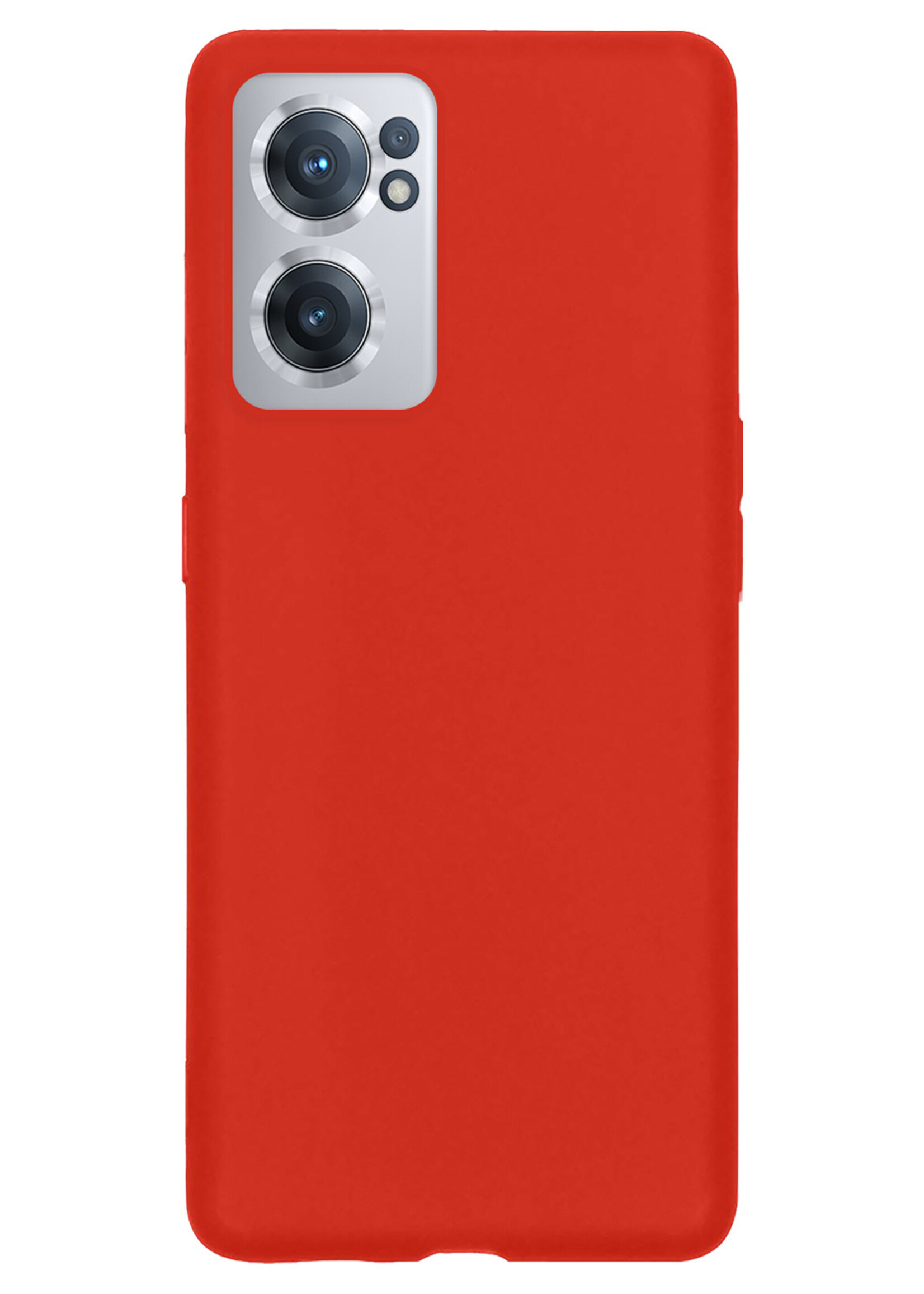 LUQ Hoesje Geschikt voor OnePlus Nord CE 2 Hoesje Siliconen Case Met 2x Screenprotector - Hoes Geschikt voor OnePlus Nord CE 2 Hoes Siliconen - Rood