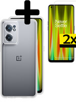 LUQ LUQ OnePlus Nord CE 2 Hoesje Siliconen Met 2x Screenprotector - Transparant