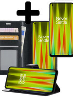 LUQ LUQ OnePlus Nord CE 2 Hoesje Bookcase Zwart Met Screenprotector