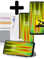 LUQ LUQ OnePlus Nord CE 2 Hoesje Bookcase Wit Met 2x Screenprotector