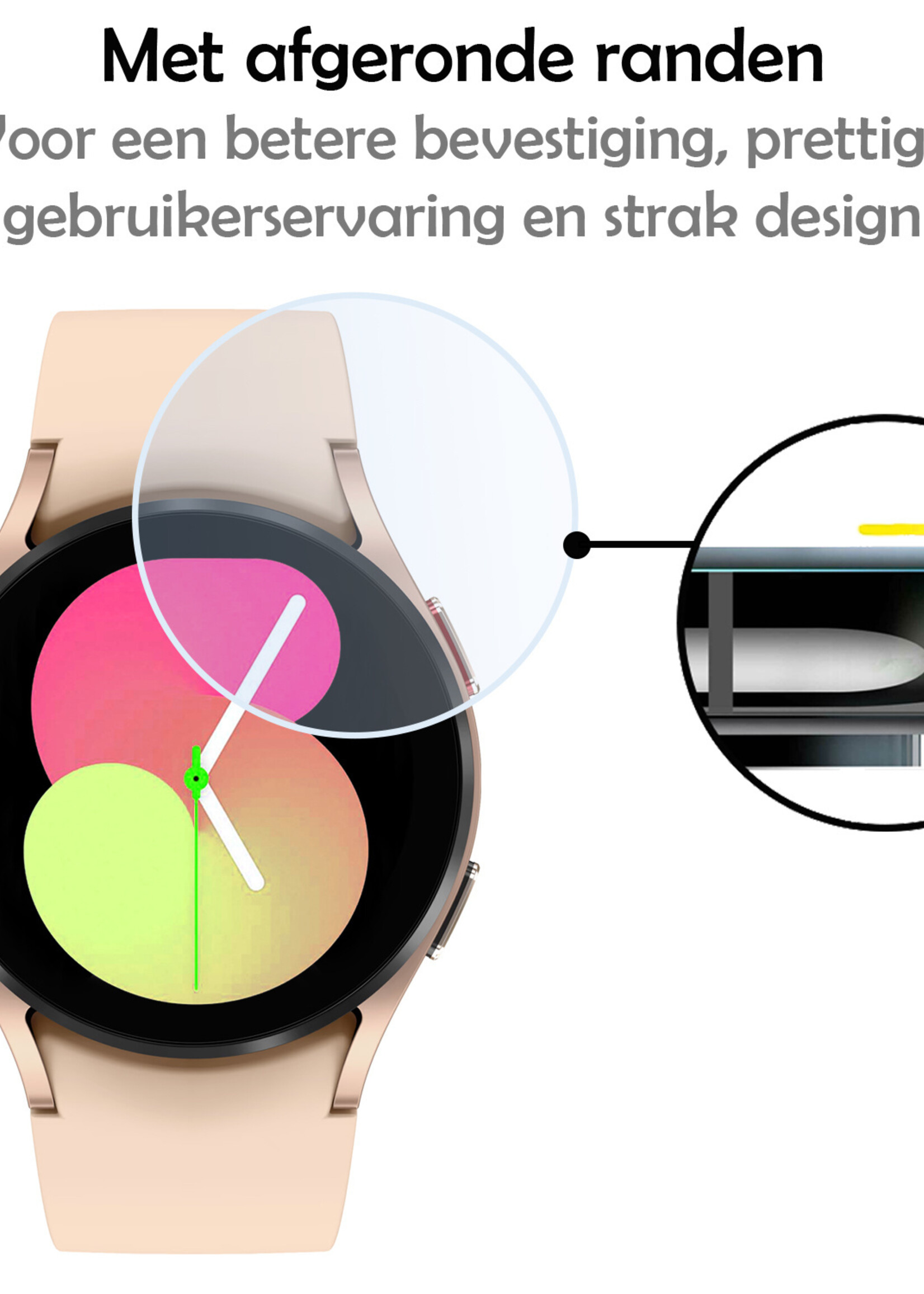 LUQ Screenprotector Geschikt voor Samsung Watch 5 44 mm Screenprotector Bescherm Glas Screen Protector - Screenprotector Geschikt voor Samsung Galaxy Watch 5 (44 mm) Gehard Glas