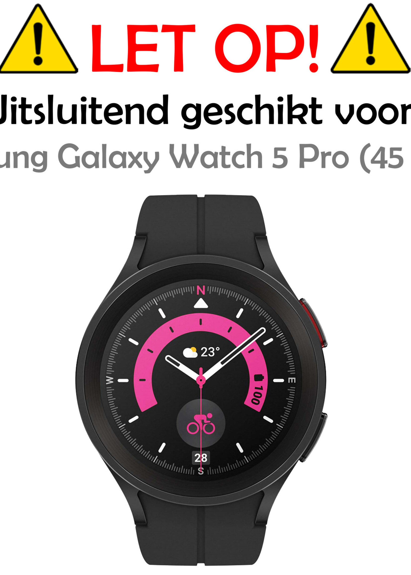 LUQ Screenprotector Geschikt voor Samsung Watch 5 Pro 45 mm Screenprotector Bescherm Glas Screen Protector - Screenprotector Geschikt voor Samsung Galaxy Watch 5 Pro (45 mm) Gehard Glas