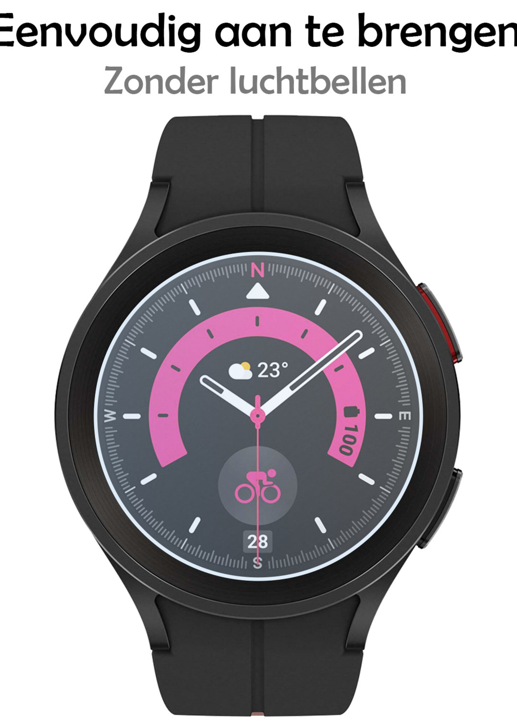 LUQ Screenprotector Geschikt voor Samsung Watch 5 Pro 45 mm Screenprotector Bescherm Glas Screen Protector - Screenprotector Geschikt voor Samsung Galaxy Watch 5 Pro (45 mm) Gehard Glas