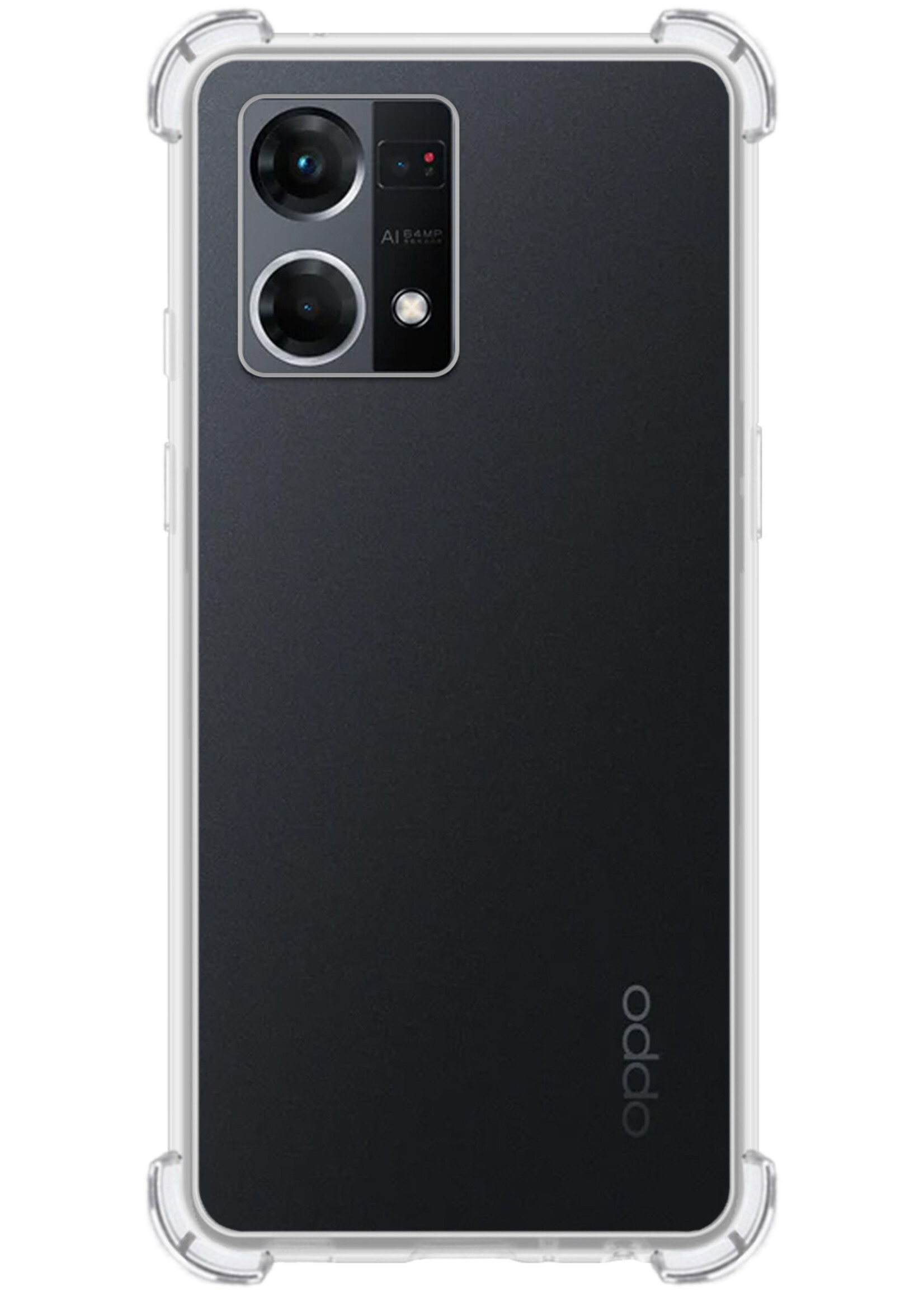 LUQ Hoesje Geschikt voor OPPO Reno 7 Hoesje Shockproof Case Siliconen - Hoes Geschikt voor OPPO Reno 7 Hoes Cover Siliconen - Transparant - 2 Stuks