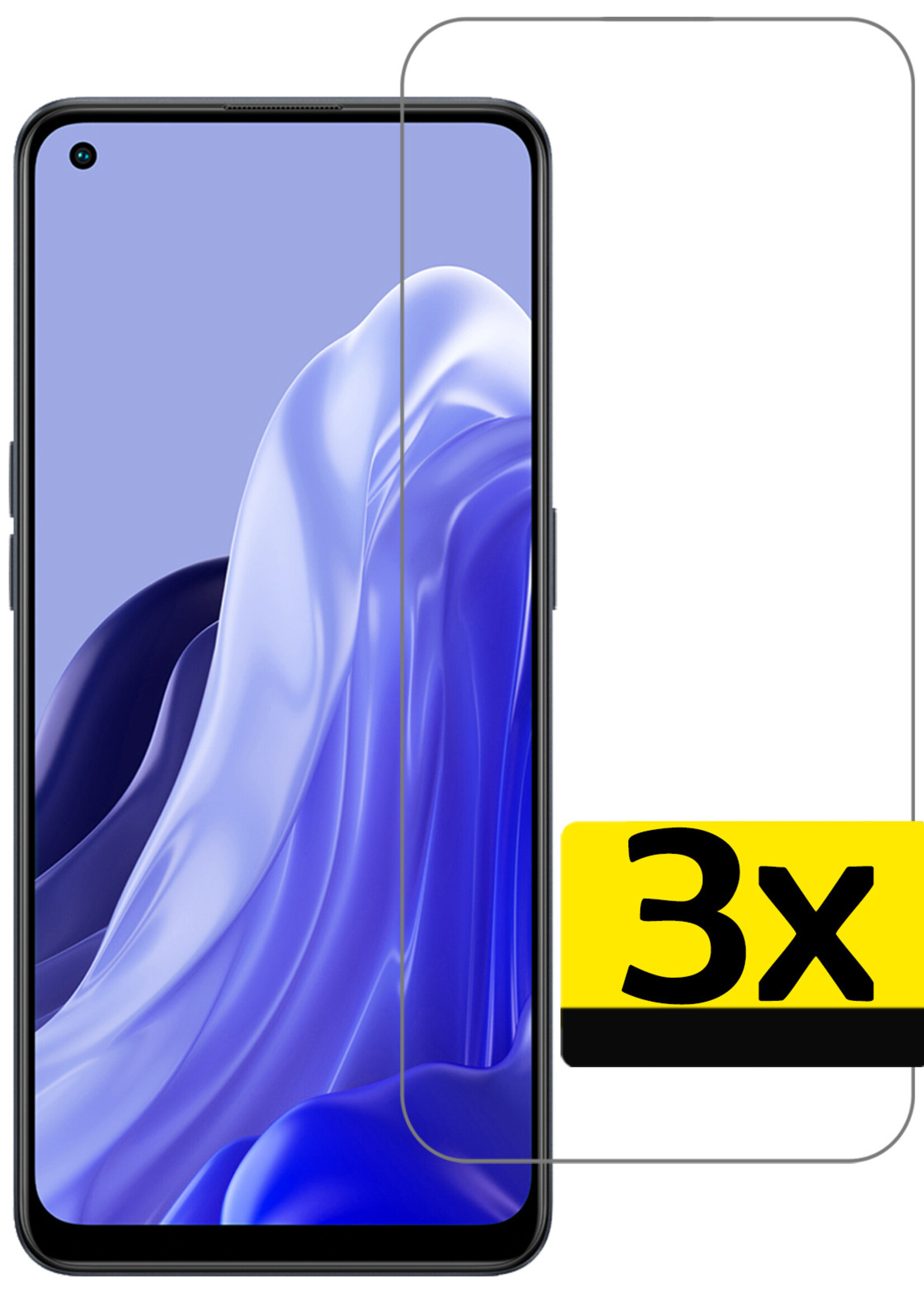 LUQ Screenprotector Geschikt voor OPPO Reno 7 Screenprotector Beschermglas Gehard Glas - Screenprotector Geschikt voor OPPO Reno 7 Screenprotector Glas - 3 Stuks