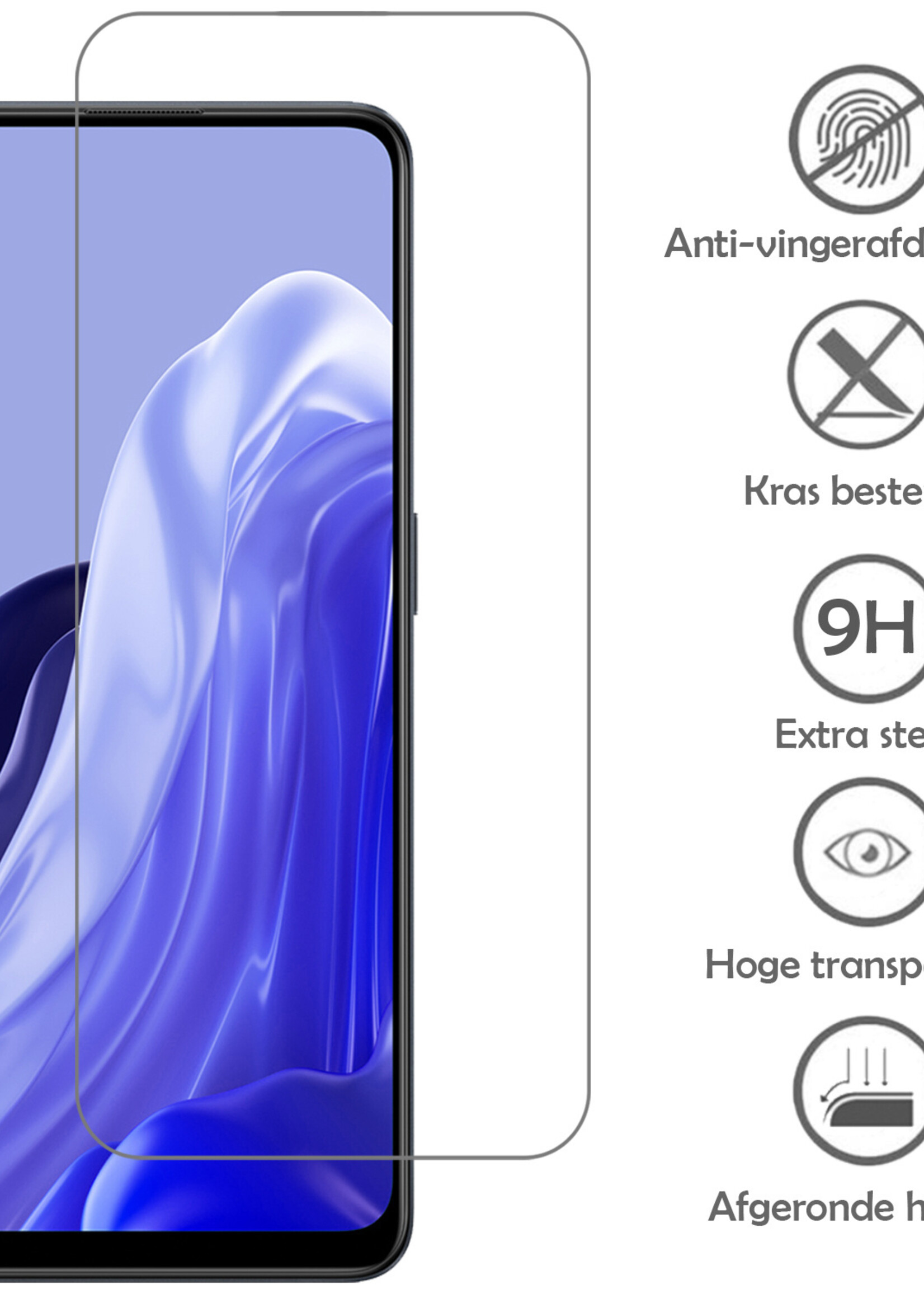 LUQ Hoesje Geschikt voor OPPO Reno 7 Hoesje Siliconen Case Met Screenprotector - Hoes Geschikt voor OPPO Reno 7 Hoes Siliconen - Transparant