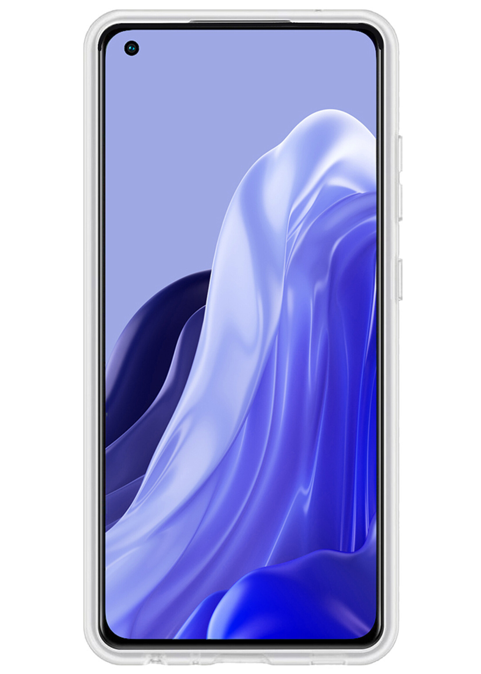 LUQ Hoesje Geschikt voor OPPO Reno 7 Hoesje Siliconen Case Met 2x Screenprotector - Hoes Geschikt voor OPPO Reno 7 Hoes Siliconen - Transparant