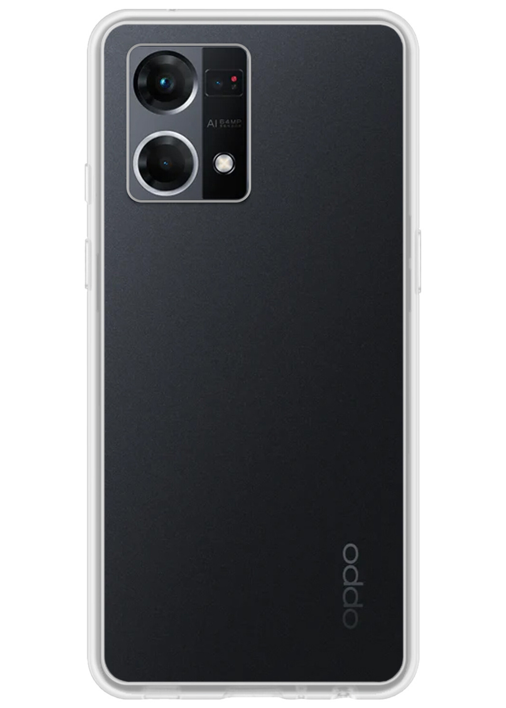 LUQ Hoesje Geschikt voor OPPO Reno 7 Hoesje Siliconen Case Met 2x Screenprotector - Hoes Geschikt voor OPPO Reno 7 Hoes Siliconen - Transparant