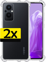 LUQ LUQ Oppo Reno8 Lite Hoesje Shockproof - Transparant - 2 PACK