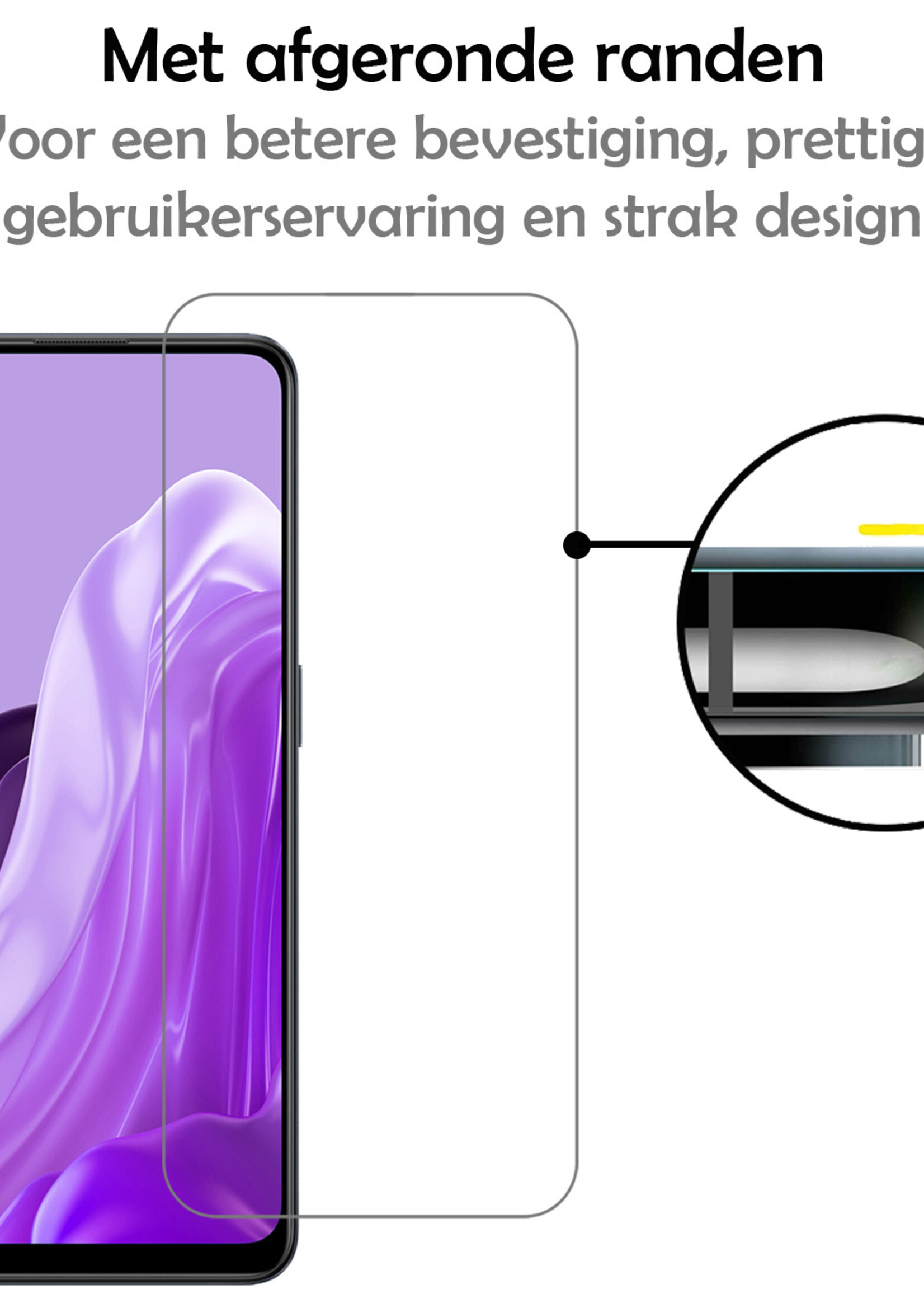 LUQ Screenprotector Geschikt voor OPPO Reno 8 Lite Screenprotector Beschermglas Gehard Glas - Screenprotector Geschikt voor OPPO Reno 8 Lite Screenprotector Glas - 2 Stuks