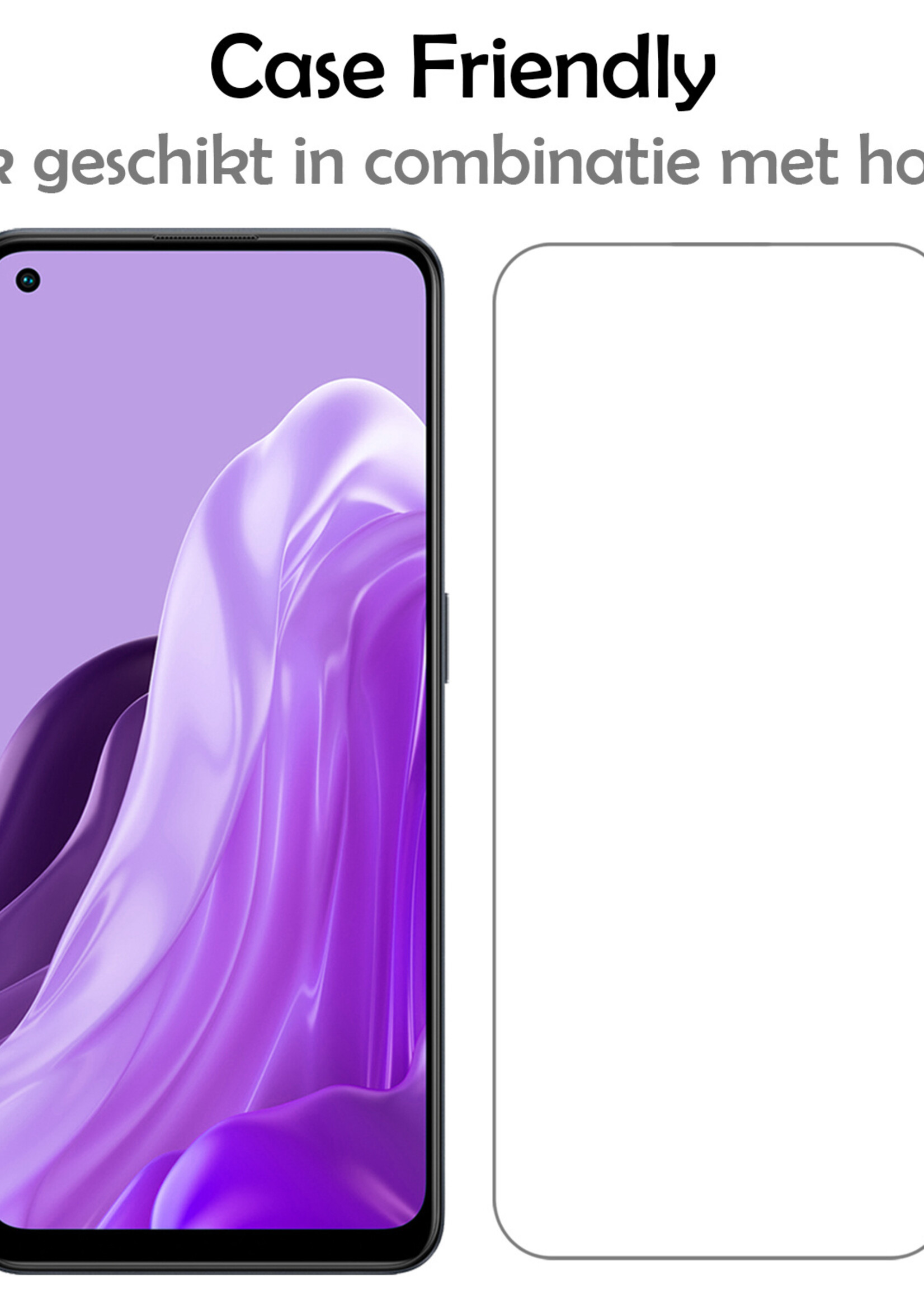 LUQ Screenprotector Geschikt voor OPPO Reno 8 Lite Screenprotector Beschermglas Gehard Glas - Screenprotector Geschikt voor OPPO Reno 8 Lite Screenprotector Glas - 2 Stuks