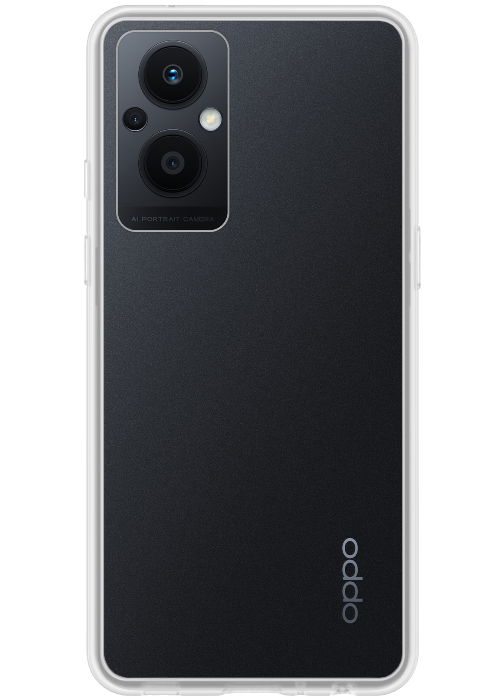 LUQ Hoesje Geschikt voor OPPO Reno 8 Lite Hoesje Siliconen Case - Hoes Geschikt voor OPPO Reno 8 Lite Hoes Siliconen - Transparant