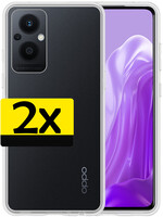 LUQ LUQ Oppo Reno8 Lite Hoesje Siliconen - Transparant - 2 PACK