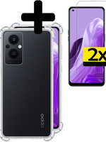 LUQ LUQ Oppo Reno8 Lite Hoesje Shockproof Met 2x Screenprotector