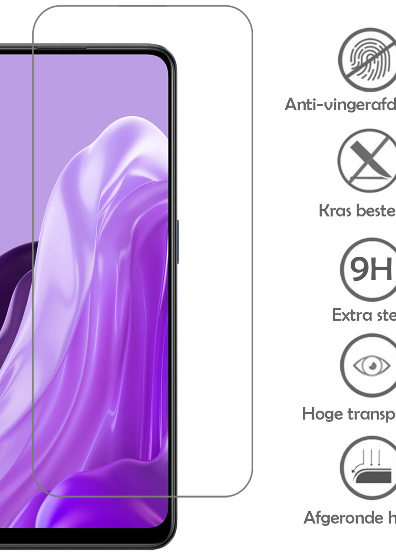 LUQ Hoesje Geschikt voor OPPO Reno 8 Lite Hoesje Shockproof Case Siliconen Met 2x Screenprotector - Hoes Geschikt voor OPPO Reno 8 Lite Hoes Cover Siliconen - Transparant