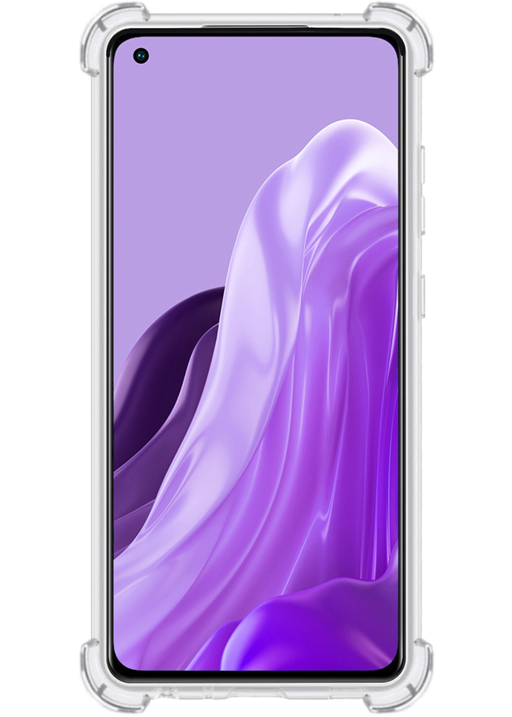 LUQ Hoesje Geschikt voor OPPO Reno 8 Lite Hoesje Shockproof Case Siliconen Met 2x Screenprotector - Hoes Geschikt voor OPPO Reno 8 Lite Hoes Cover Siliconen - Transparant