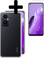 LUQ LUQ Oppo Reno8 Lite Hoesje Siliconen Met Screenprotector - Transparant