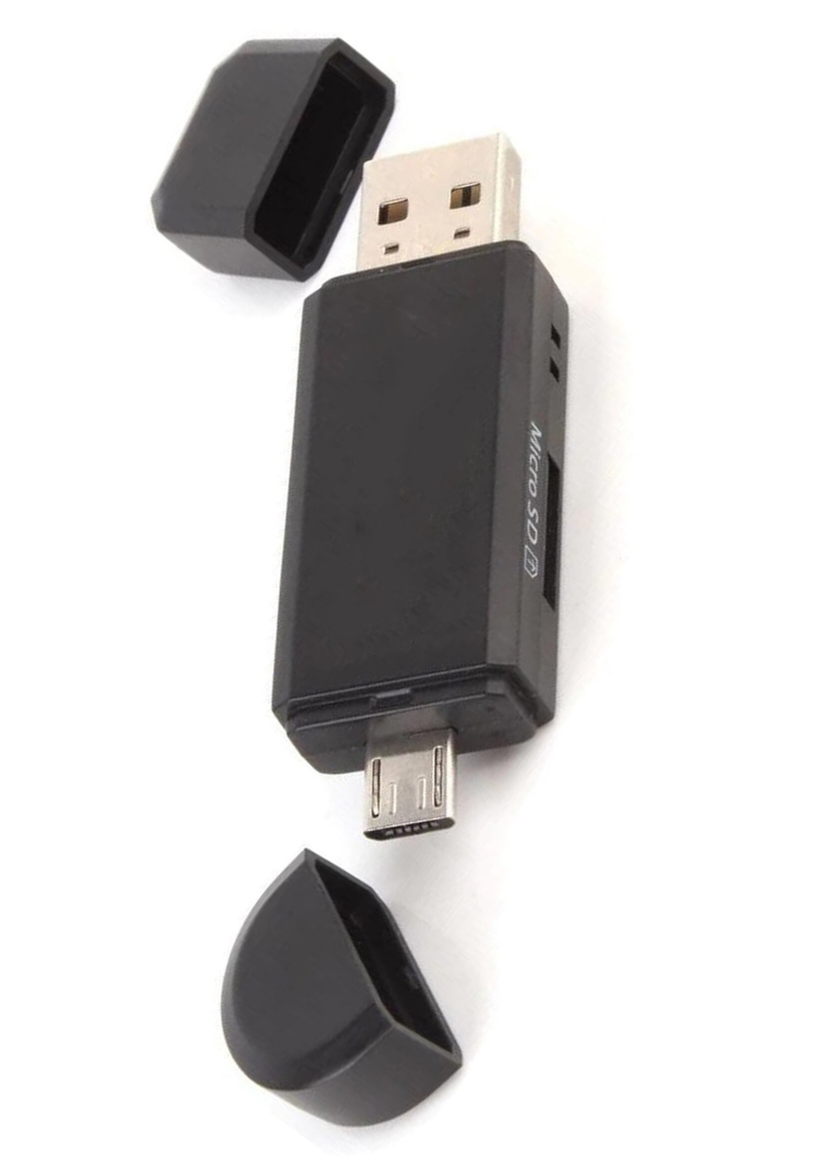 LUQ SD Kaartlezer Micro SD Kaartlezer USB OTG SD Card Reader 4-in-1 Micro SD Card Reader USB - Geschikt voor Telefoon, PC en Tablet