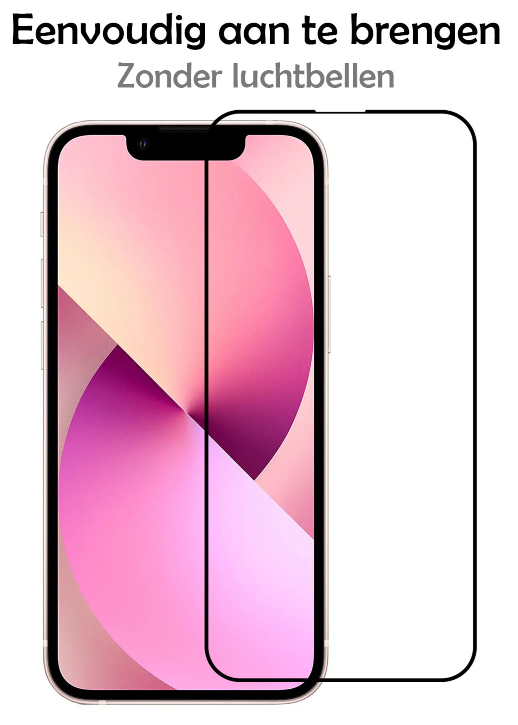 LUQ Screenprotector Geschikt voor iPhone 14 Screenprotector Glas Full Cover - Screenprotector Geschikt voor iPhone 14 Screenprotector Full Cover - 2 Stuks