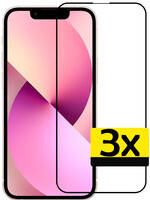 LUQ LUQ iPhone 14 Screenprotector Glas Full Cover 3D - 3 PACK