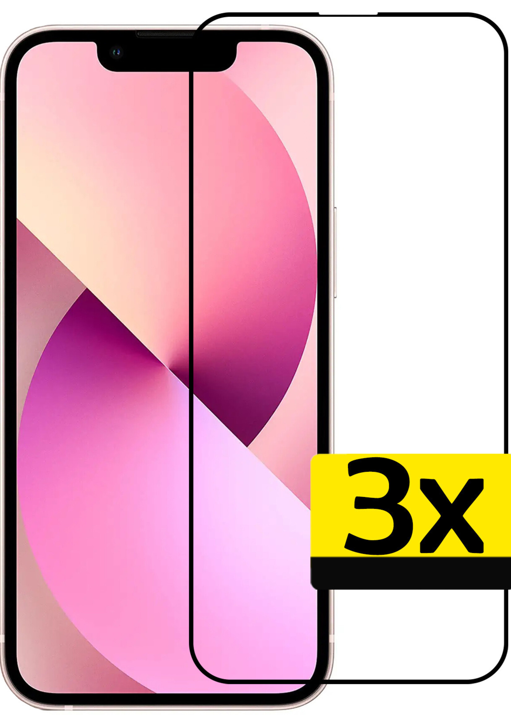 LUQ Screenprotector Geschikt voor iPhone 14 Pro Screenprotector Glas Full Cover - Screenprotector Geschikt voor iPhone 14 Pro Screenprotector Full Cover - 3 Stuks