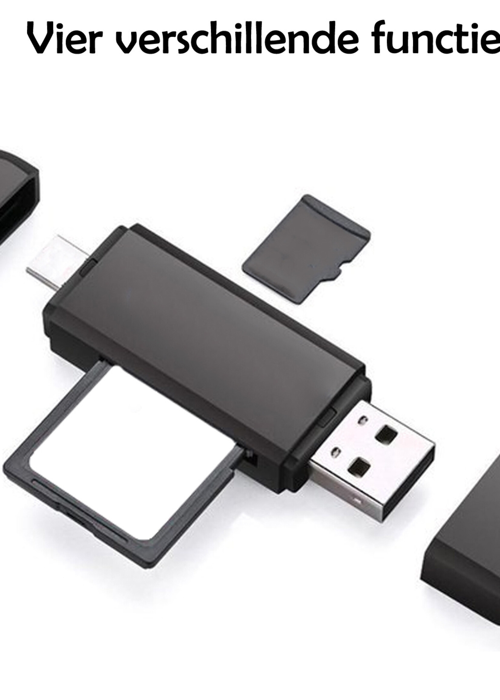 LUQ SD Kaartlezer Micro SD Kaartlezer Type C OTG SD Card Reader 5-in-1 Micro SD Card Reader - Geschikt voor Telefoon, PC en Tablet