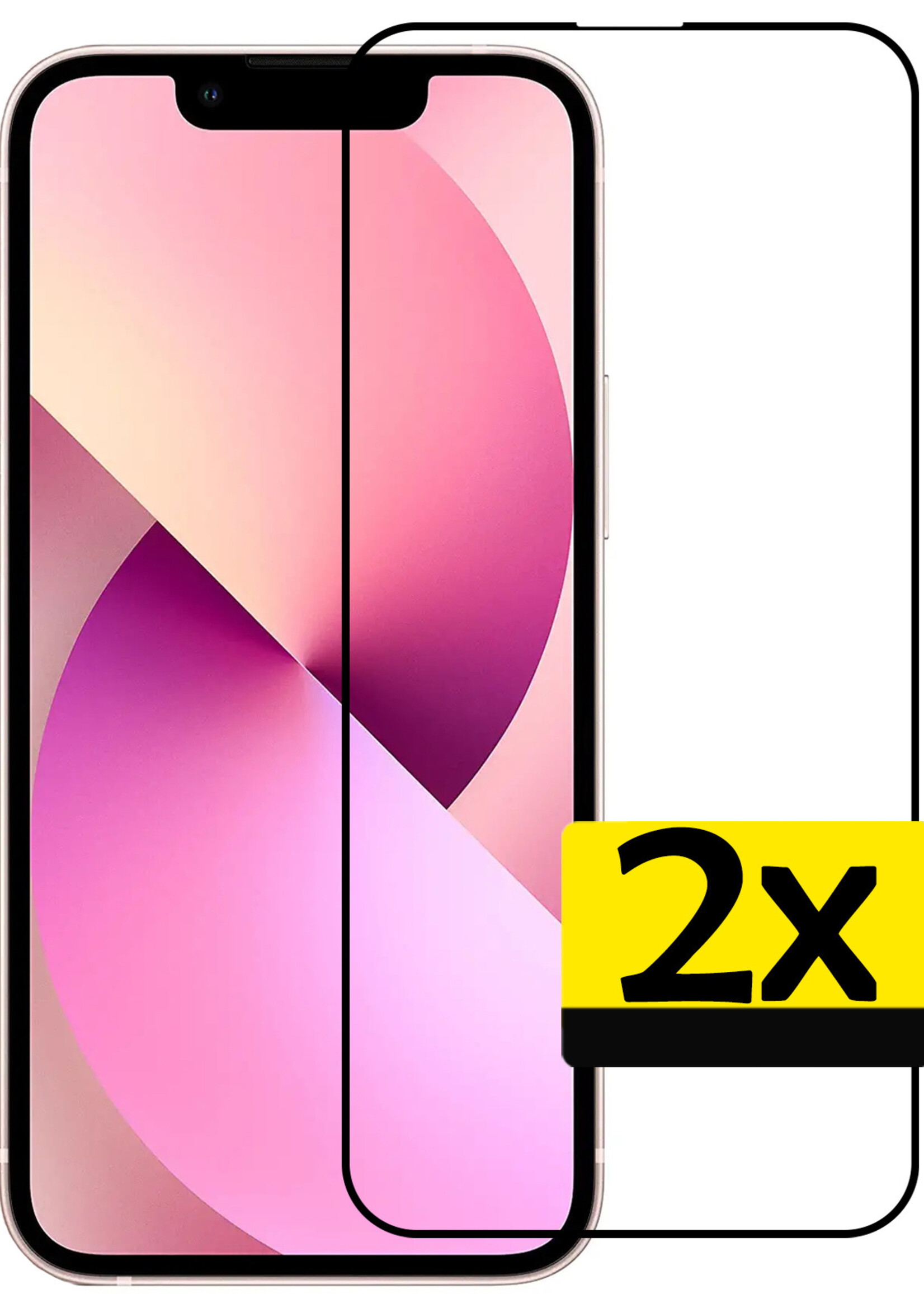 LUQ Screenprotector Geschikt voor iPhone 14 Screenprotector Glas Full Cover - Screenprotector Geschikt voor iPhone 14 Screenprotector Full Cover - 2 Stuks