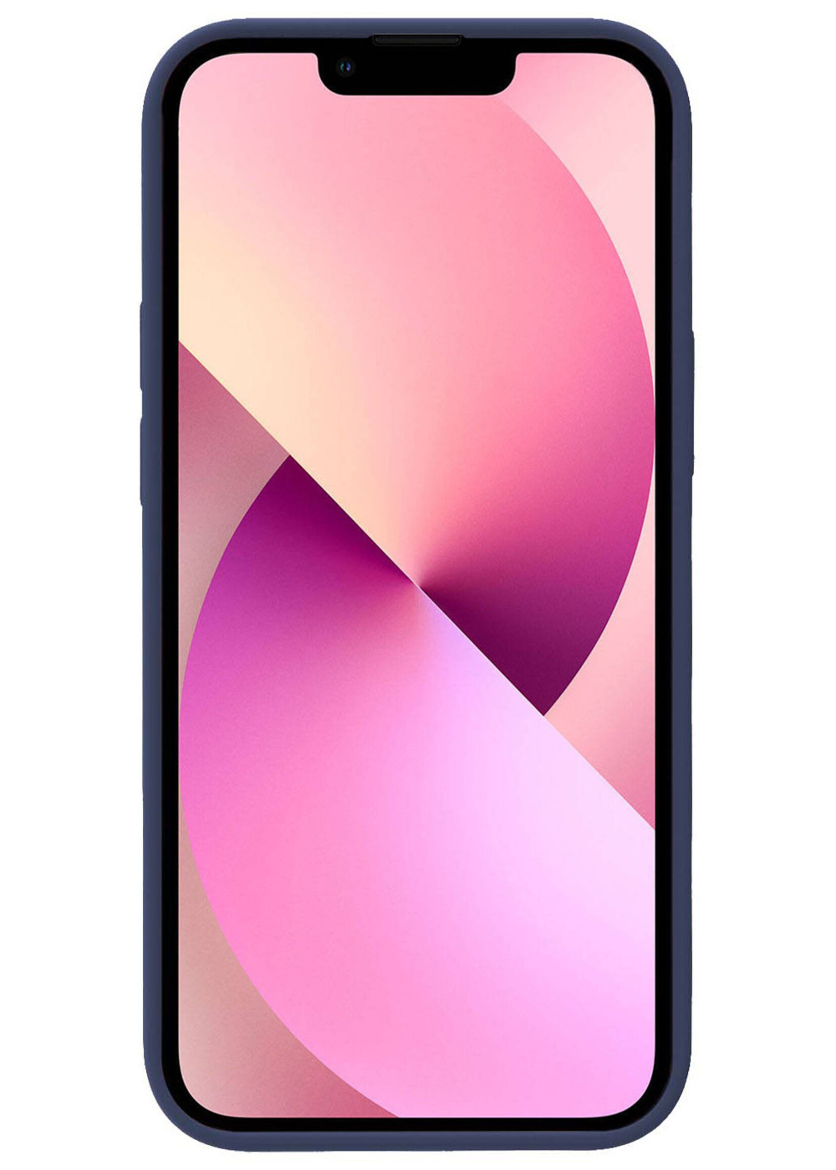 LUQ Hoesje Geschikt voor iPhone 14 Hoesje Siliconen Case - Hoes Geschikt voor iPhone 14 Hoes Siliconen - Donkerblauw