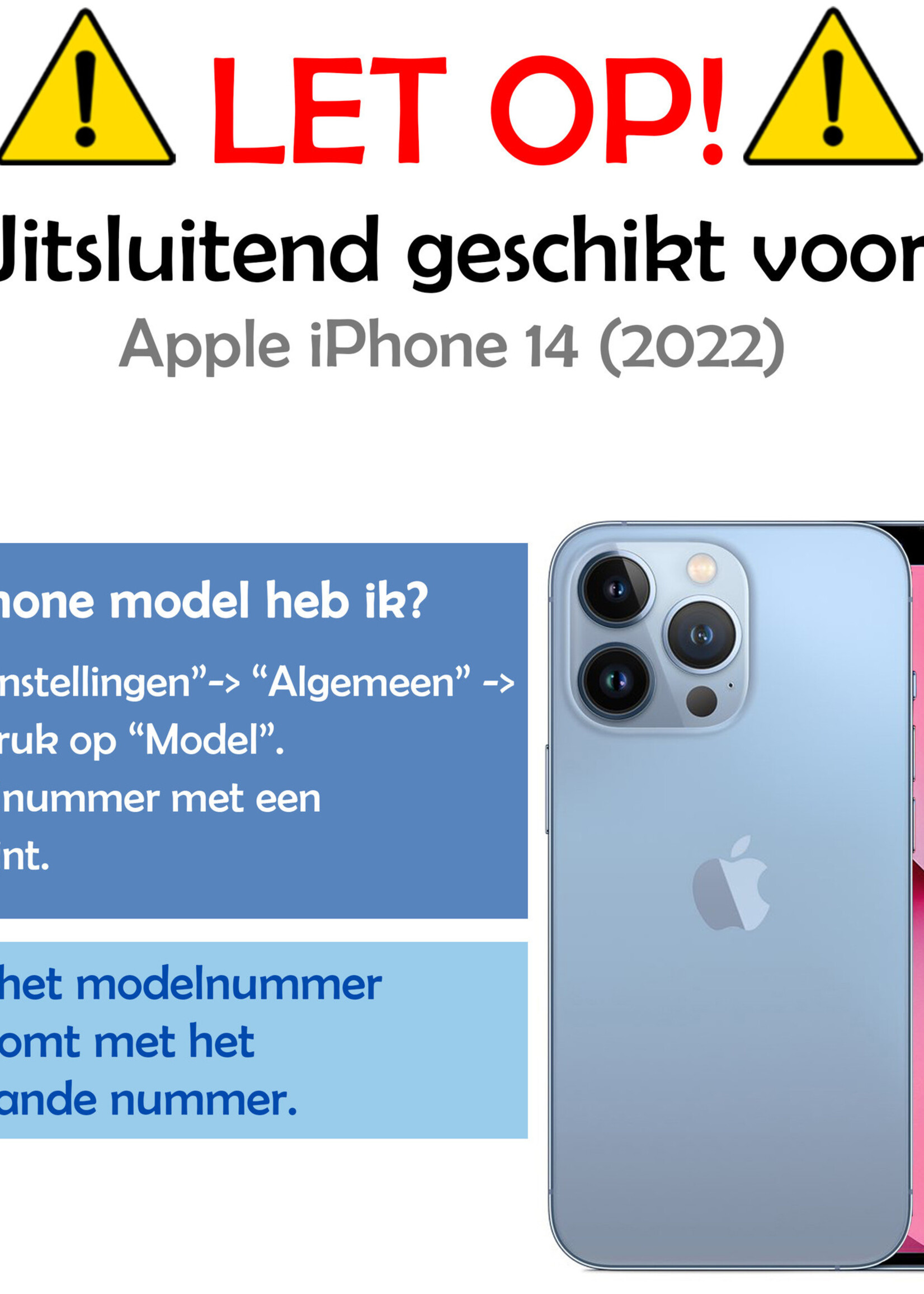 LUQ Hoesje Geschikt voor iPhone 14 Hoesje Siliconen Case - Hoes Geschikt voor iPhone 14 Hoes Siliconen - Lichtroze