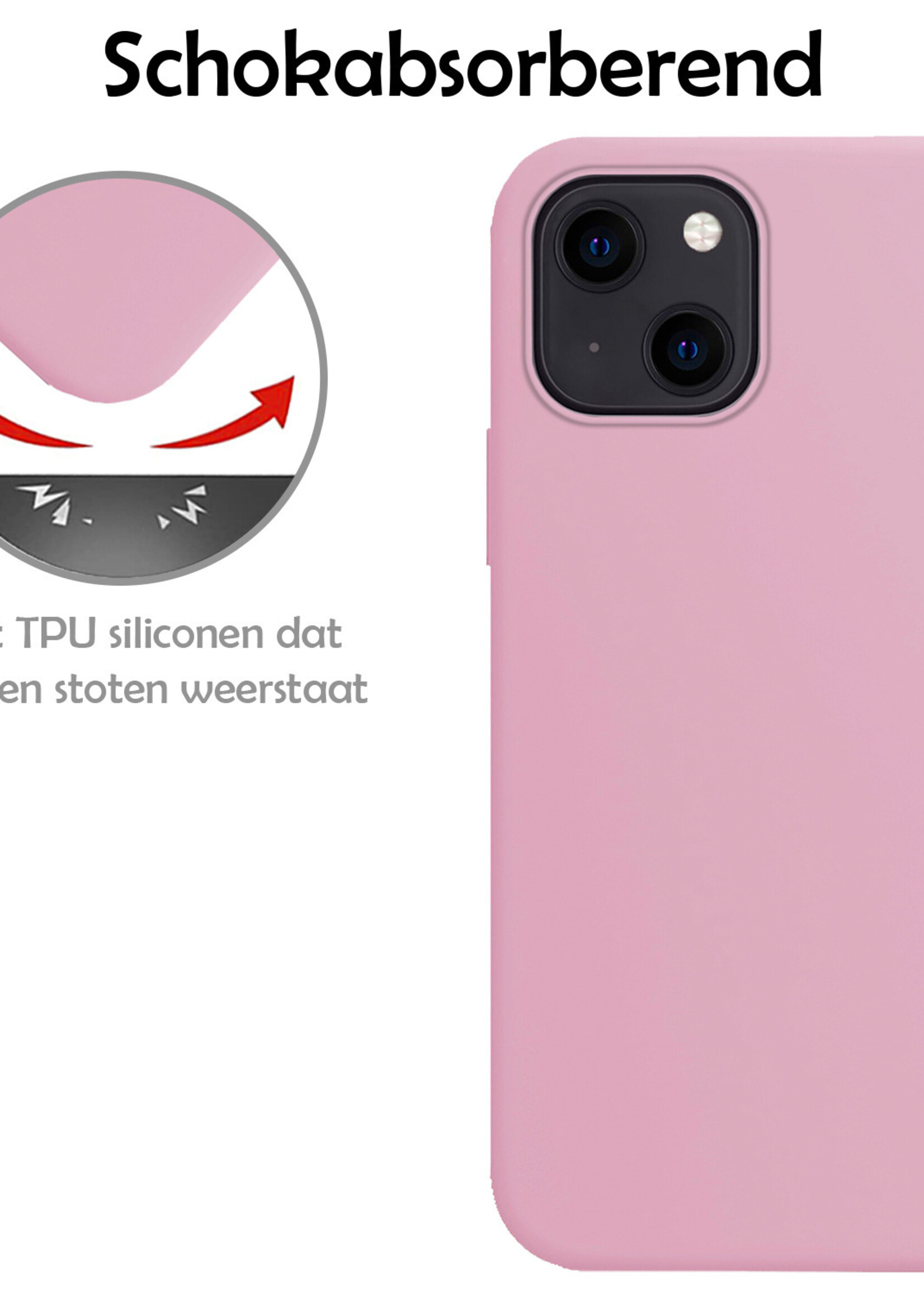 LUQ Hoesje Geschikt voor iPhone 14 Hoesje Siliconen Case - Hoes Geschikt voor iPhone 14 Hoes Siliconen - Lila