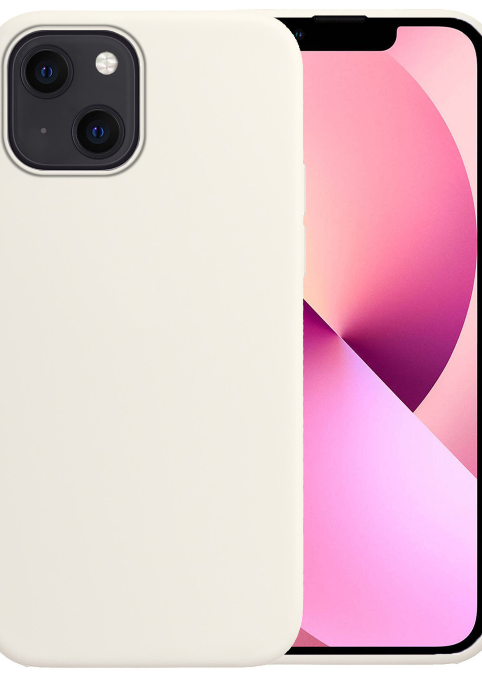 LUQ Hoesje Geschikt voor iPhone 14 Plus Hoesje Siliconen Case - Hoes Geschikt voor iPhone 14 Plus Hoes Siliconen - Wit