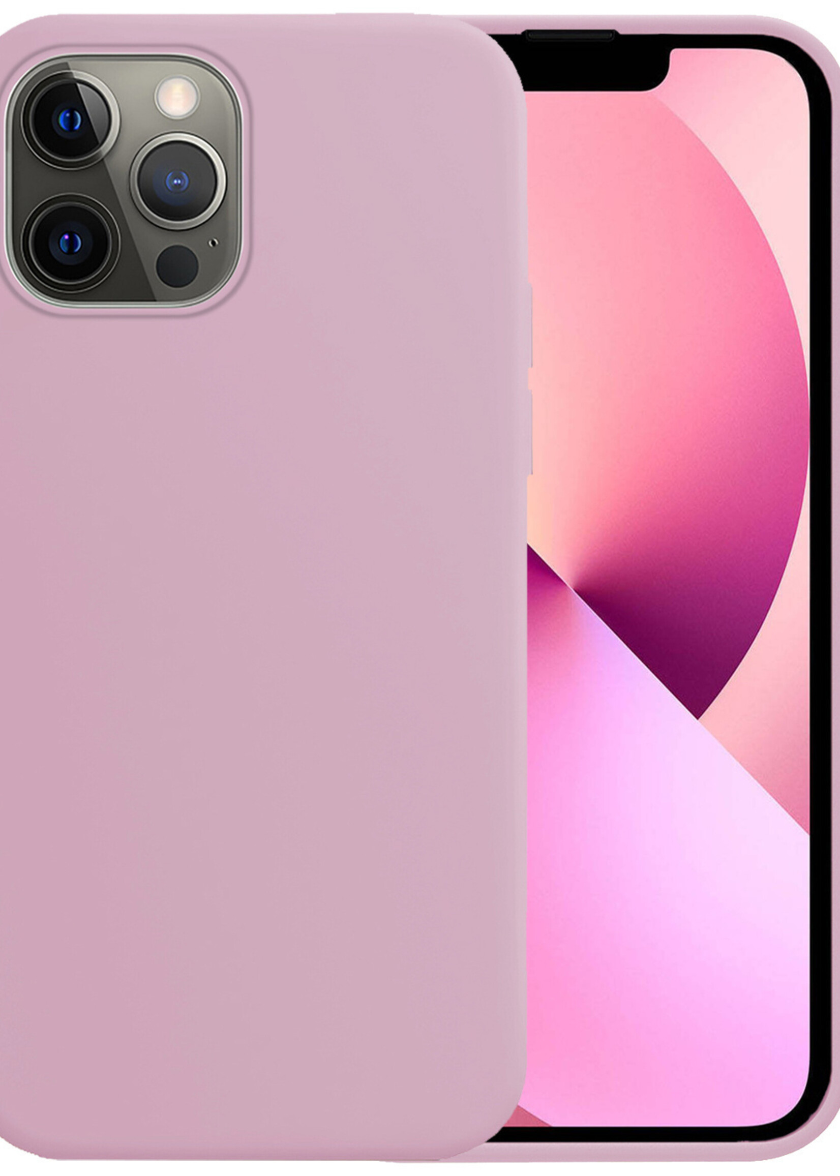 LUQ Hoesje Geschikt voor iPhone 14 Pro Max Hoesje Siliconen Case - Hoes Geschikt voor iPhone 14 Pro Max Hoes Siliconen - Lila