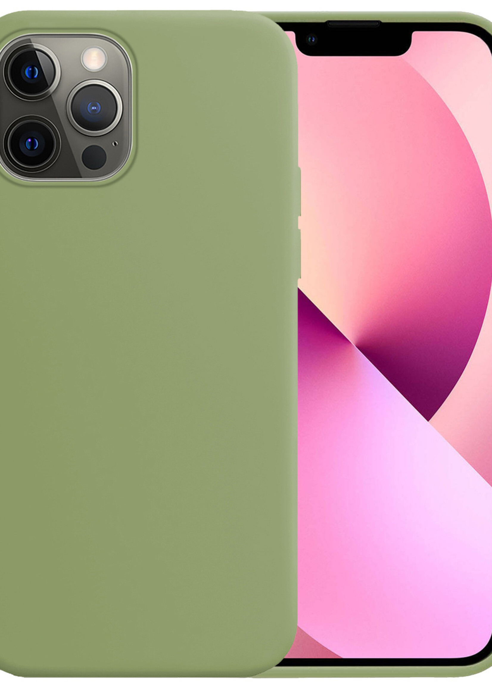 LUQ Hoesje Geschikt voor iPhone 14 Pro Max Hoesje Siliconen Case - Hoes Geschikt voor iPhone 14 Pro Max Hoes Siliconen - Groen