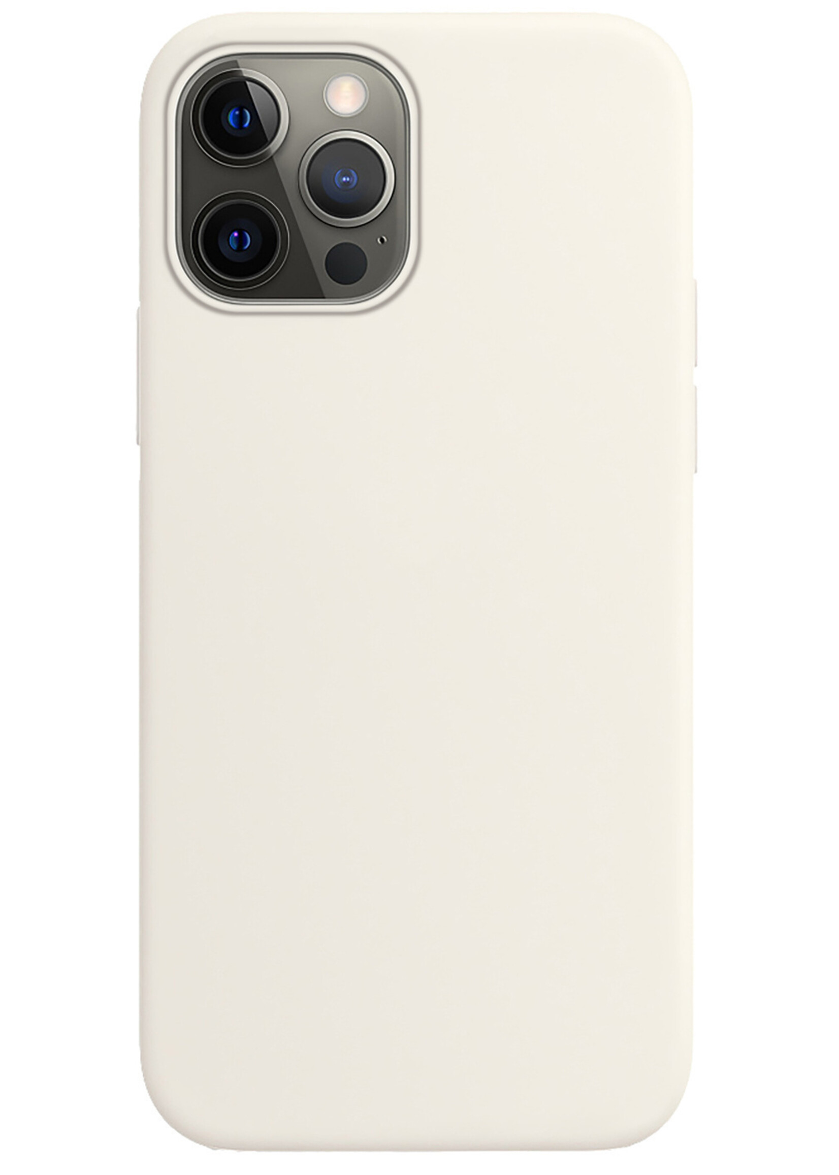 Hoesje Geschikt voor iPhone 14 Pro Max Hoesje Siliconen Case - Hoes Geschikt voor iPhone 14 Pro Max Hoes Siliconen - Wit
