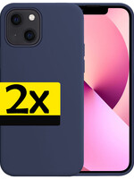 LUQ LUQ iPhone 14 Hoesje Siliconen - Donkerblauw - 2 PACK