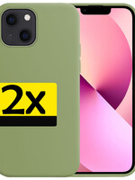 LUQ iPhone 14 Hoesje Siliconen - Groen - 2 PACK
