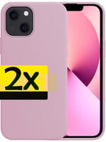 LUQ LUQ iPhone 14 Hoesje Siliconen - Lila - 2 PACK