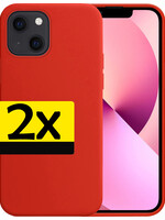 LUQ LUQ iPhone 14 Hoesje Siliconen - Rood - 2 PACK