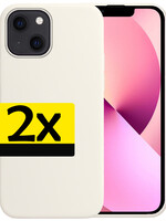 LUQ LUQ iPhone 14 Hoesje Siliconen - Wit - 2 PACK