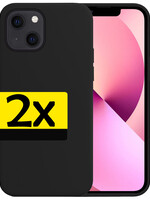 LUQ iPhone 14 Plus Hoesje Siliconen - Zwart - 2 PACK