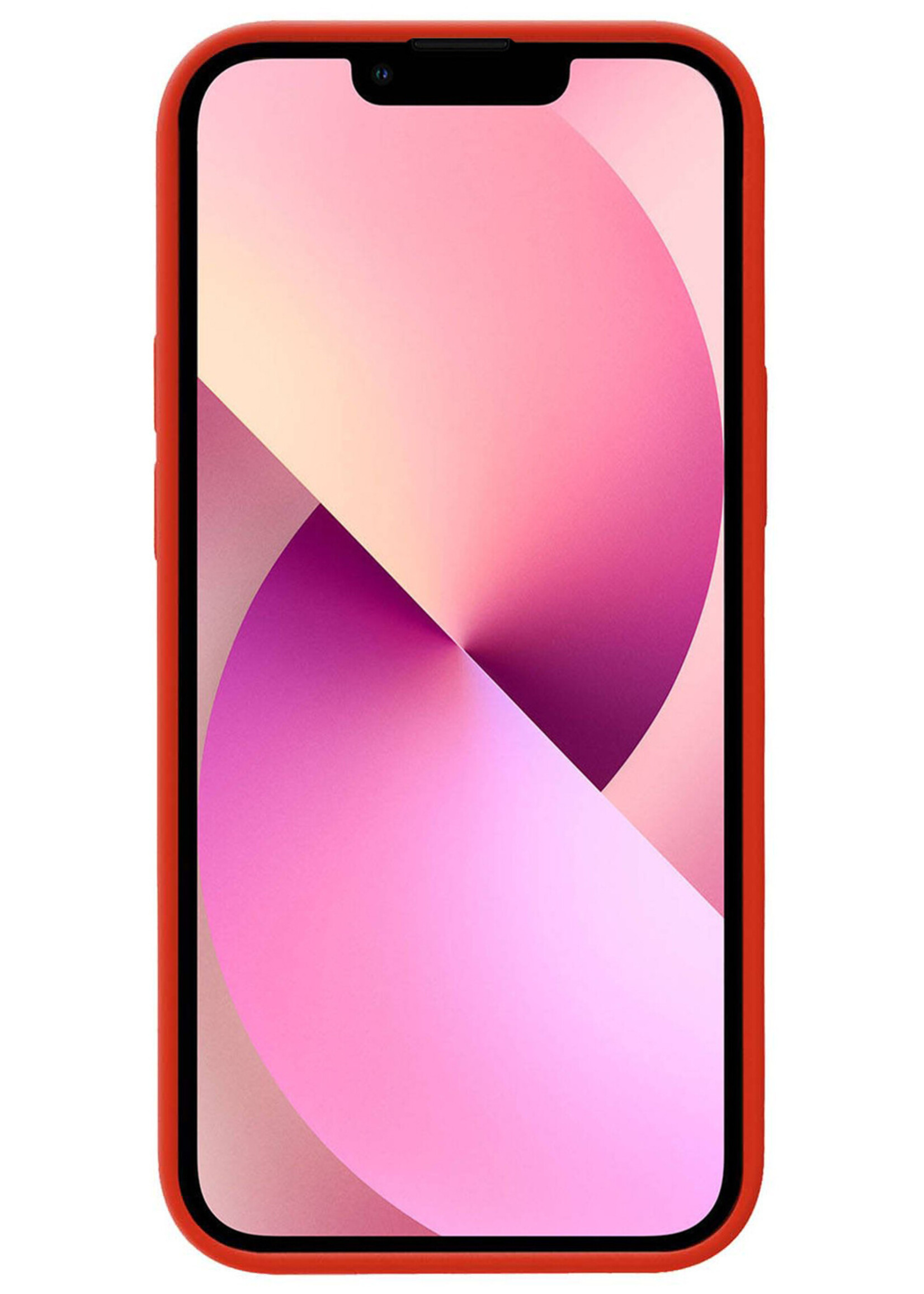 Hoesje Geschikt voor iPhone 14 Pro Hoesje Siliconen Case - Hoes Geschikt voor iPhone 14 Pro Hoes Siliconen - Rood - 2 Stuks