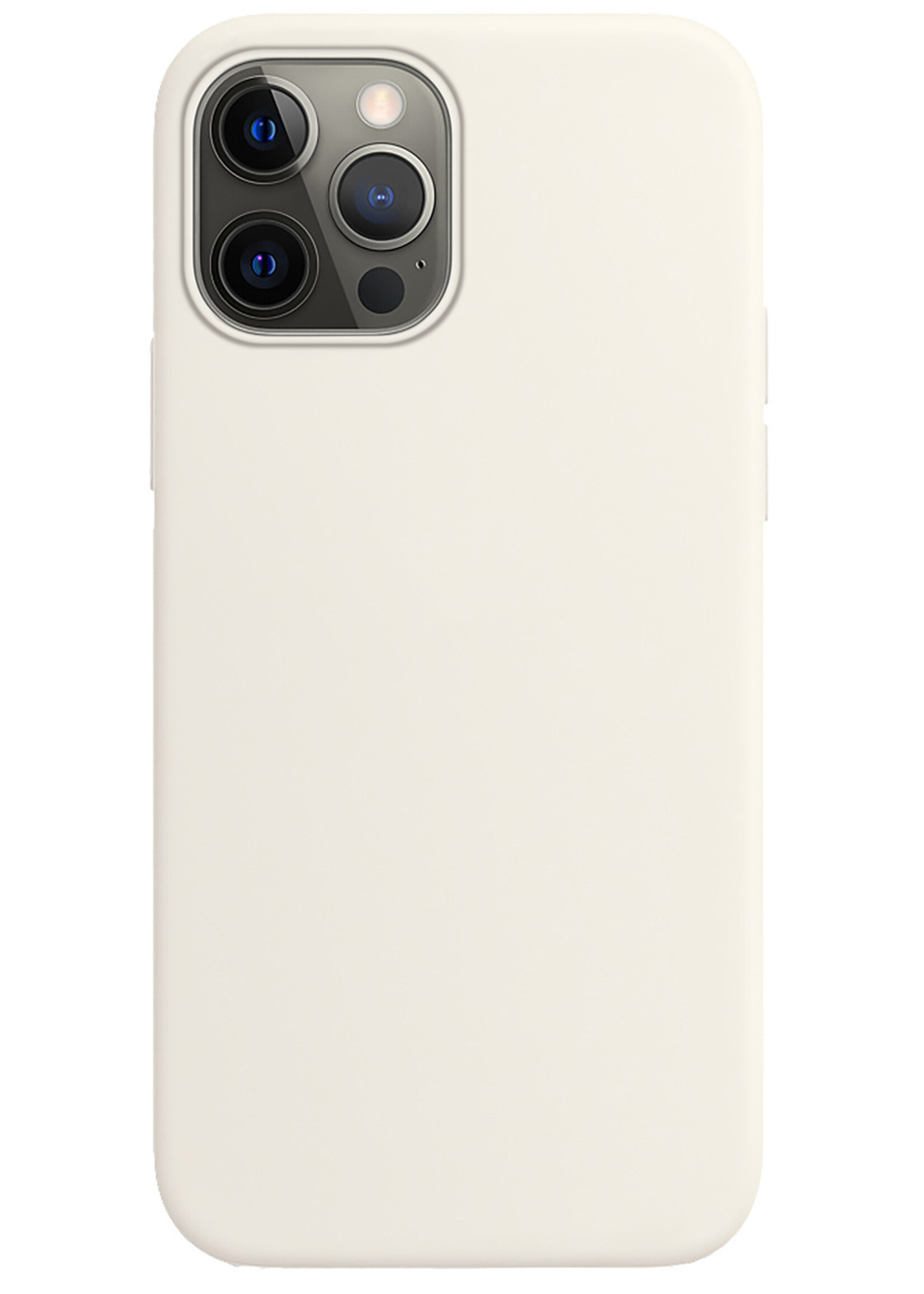 LUQ Hoesje Geschikt voor iPhone 14 Pro Hoesje Siliconen Case - Hoes Geschikt voor iPhone 14 Pro Hoes Siliconen - Wit - 2 Stuks