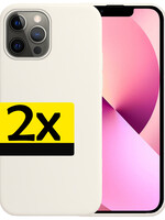 LUQ LUQ iPhone 14 Pro Max Hoesje Siliconen - Wit - 2 PACK