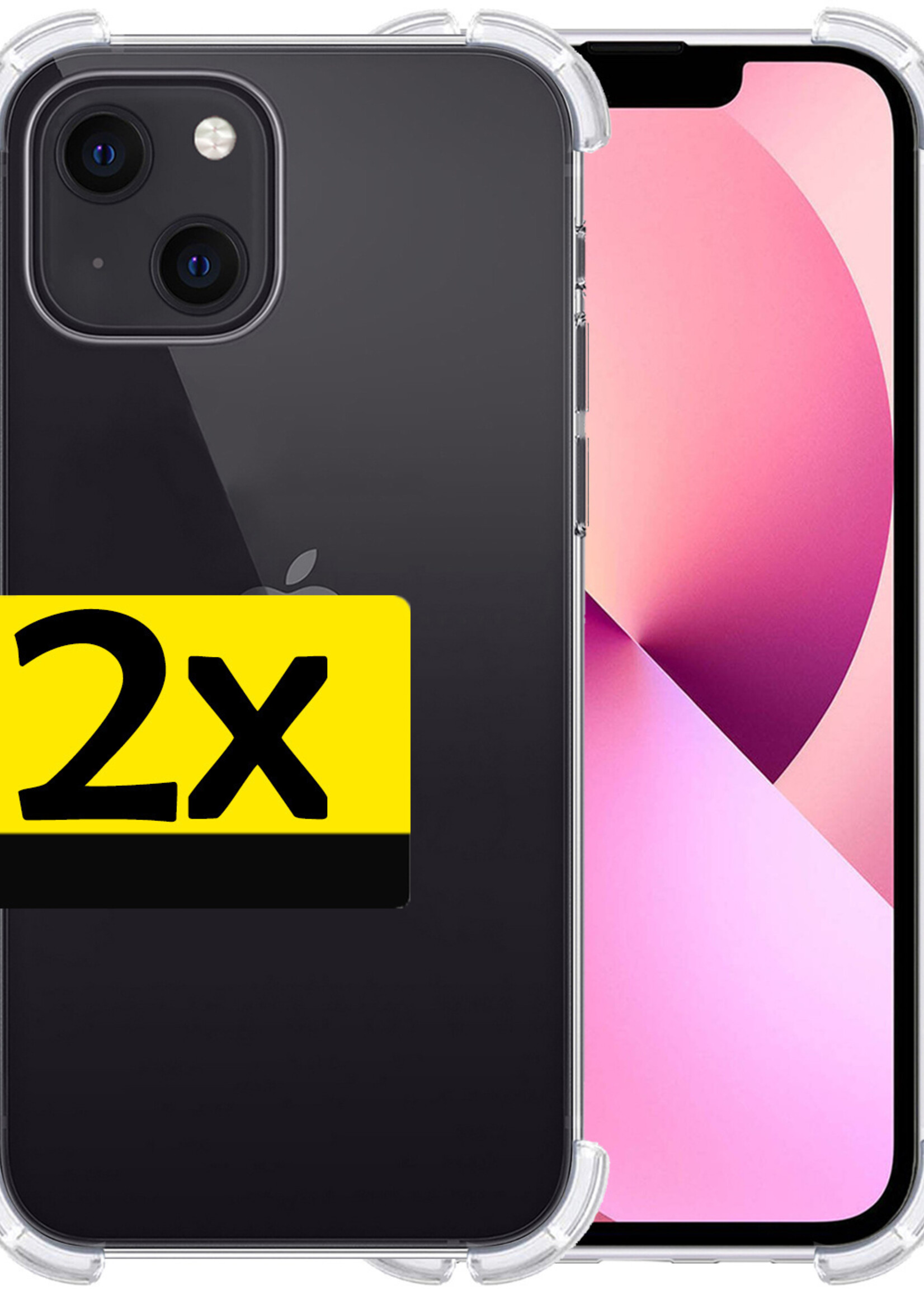 LUQ Hoesje Geschikt voor iPhone 14 Hoesje Shockproof Case Siliconen - Hoes Geschikt voor iPhone 14 Hoes Cover Siliconen - Transparant - 2 Stuks