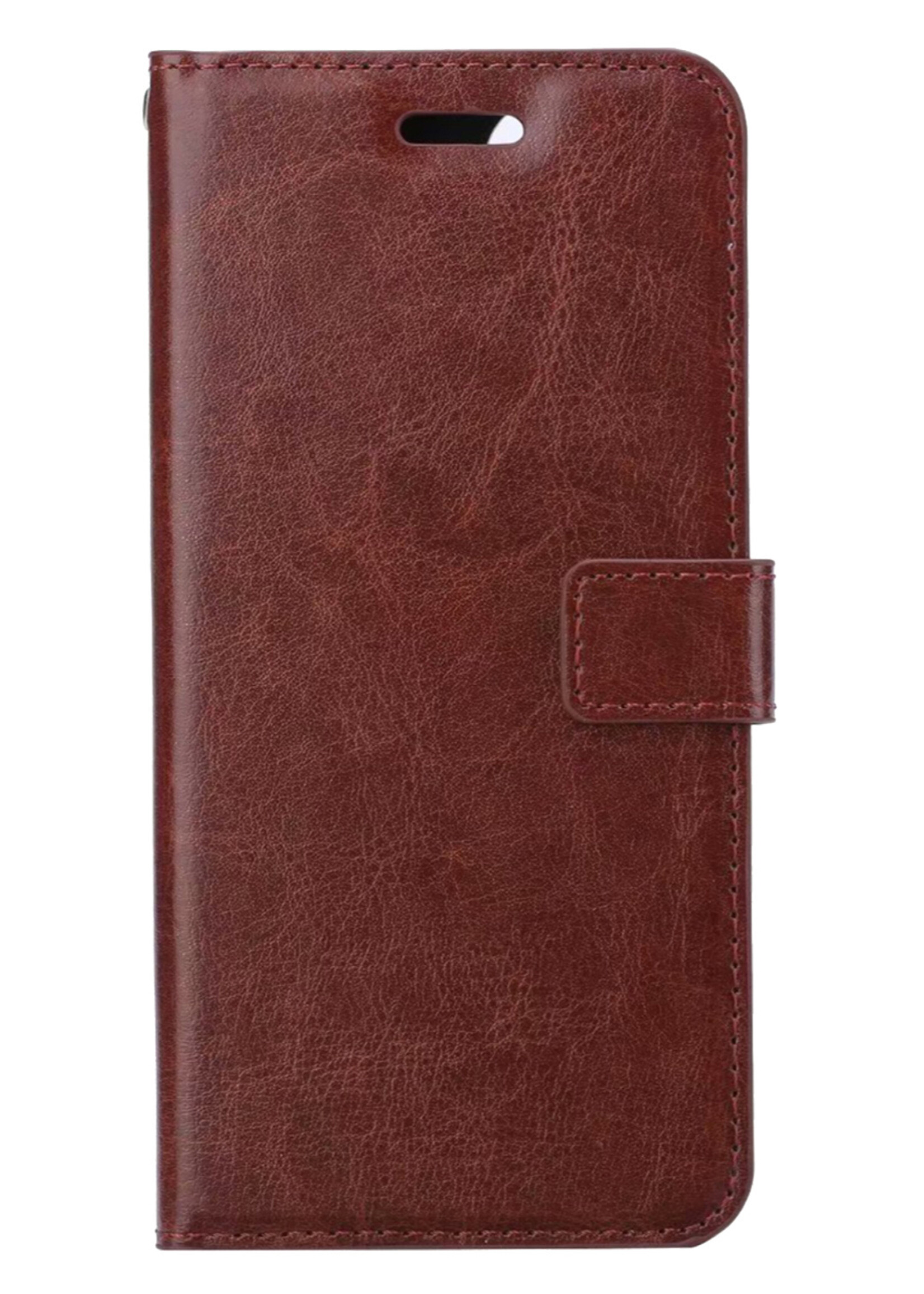 Hoesje Geschikt voor iPhone 14 Hoesje Book Case Hoes Wallet Cover - Hoes Geschikt voor iPhone 14 Hoesje Bookcase Hoes - Bruin